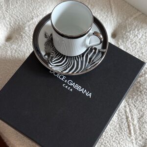Dolce & Gabbana Zebra Patterned Cup and Saucer - Black and White